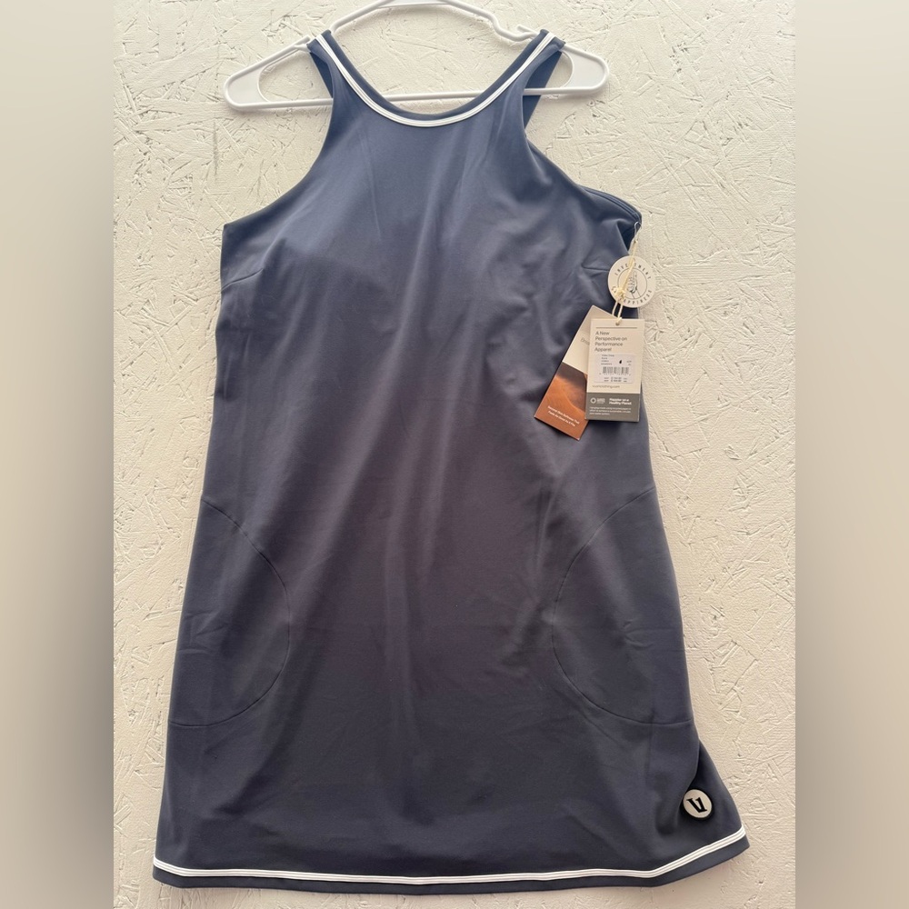 Vuori Volley Dress Size Xl in Azure, Built in Bra, Pockets Activewear Tennis